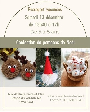 Confection de pompons de Noël